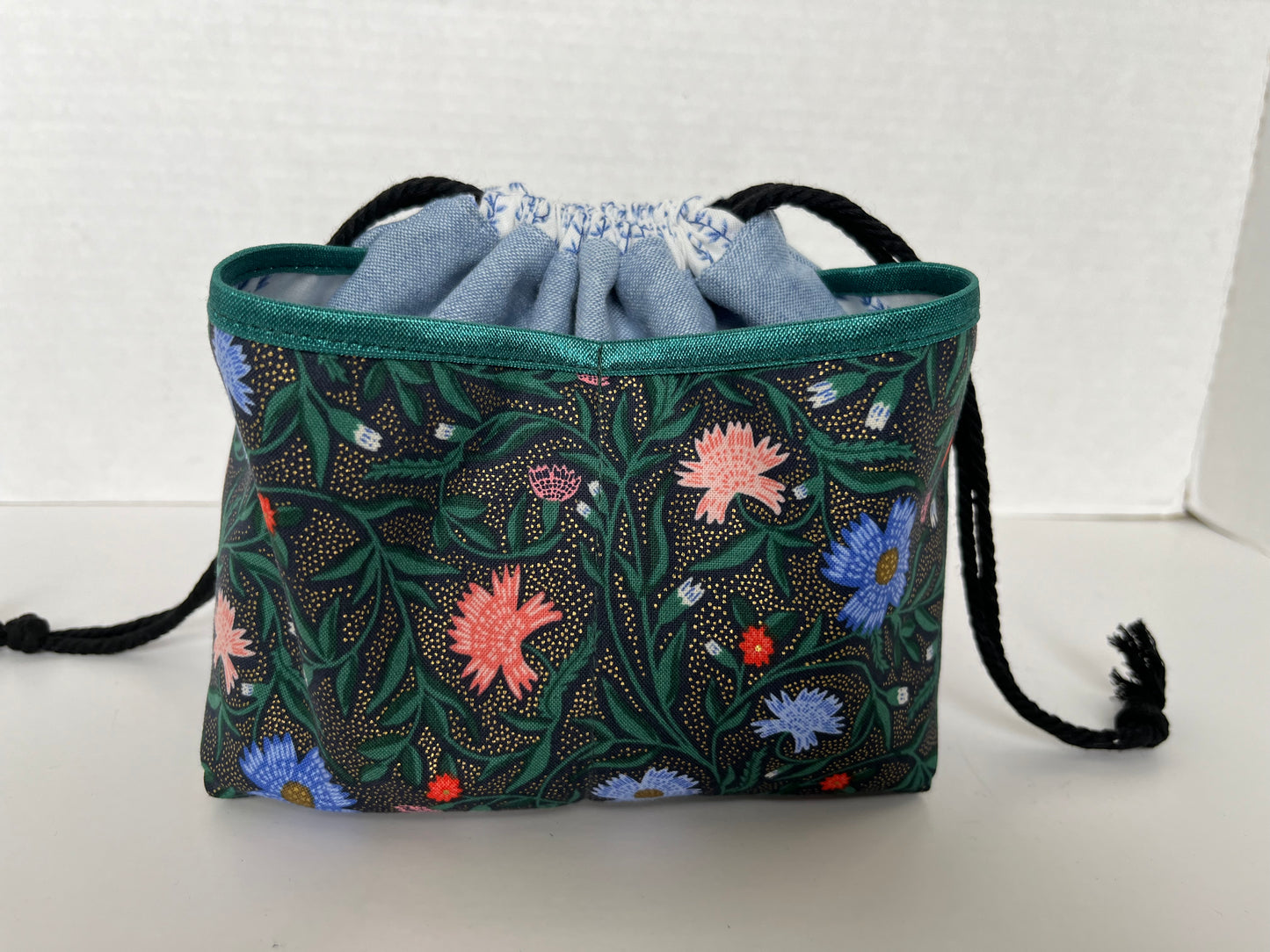 Rifle Paper Co Floral Small Project Bag, Drawstring Bag