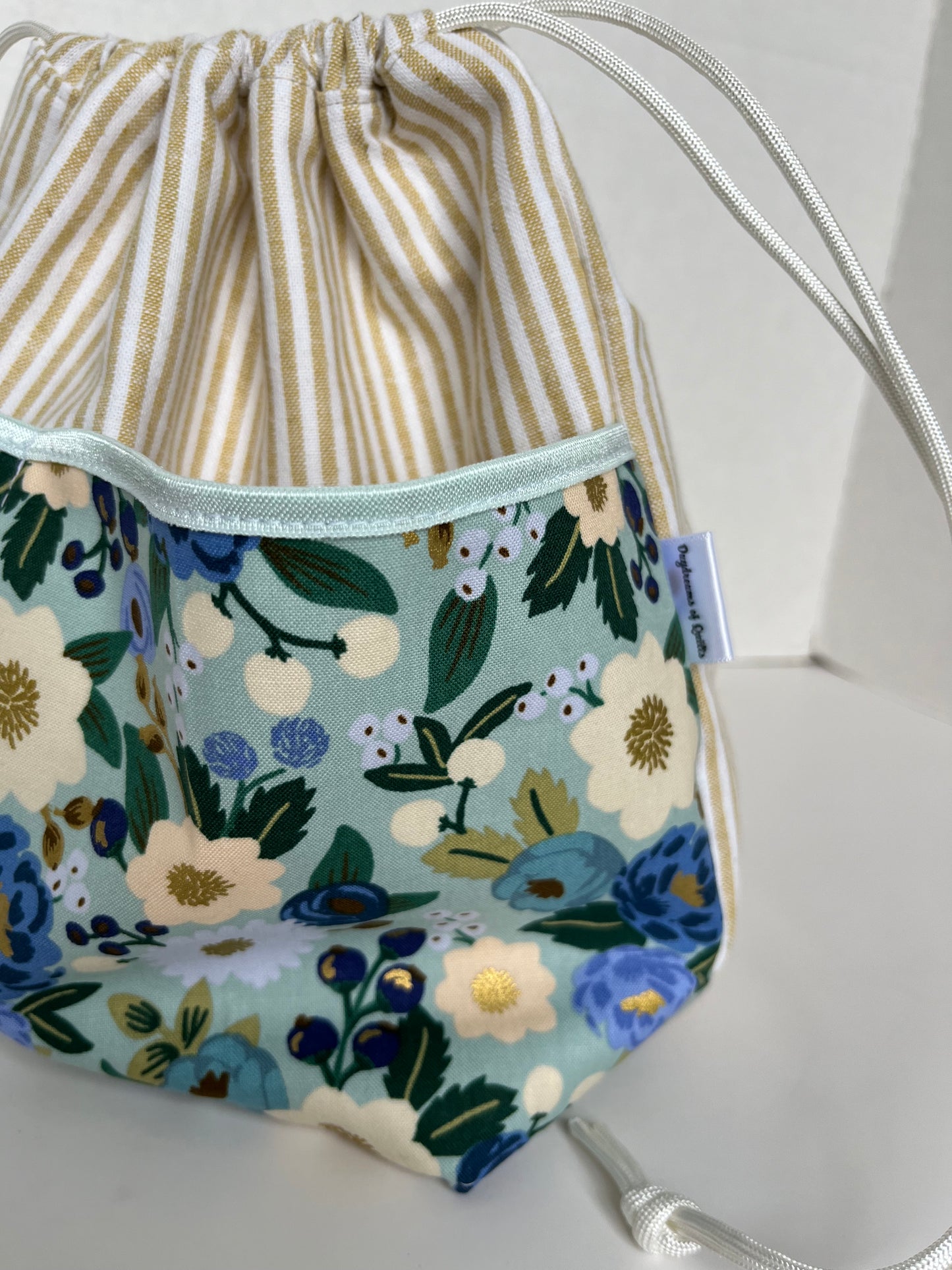 Rifle Paper Co Floral Medium Project Bag, Drawstring Bag