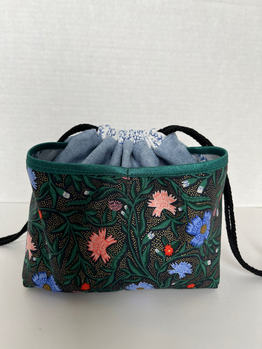 Rifle Paper Co Floral Small Project Bag, Drawstring Bag