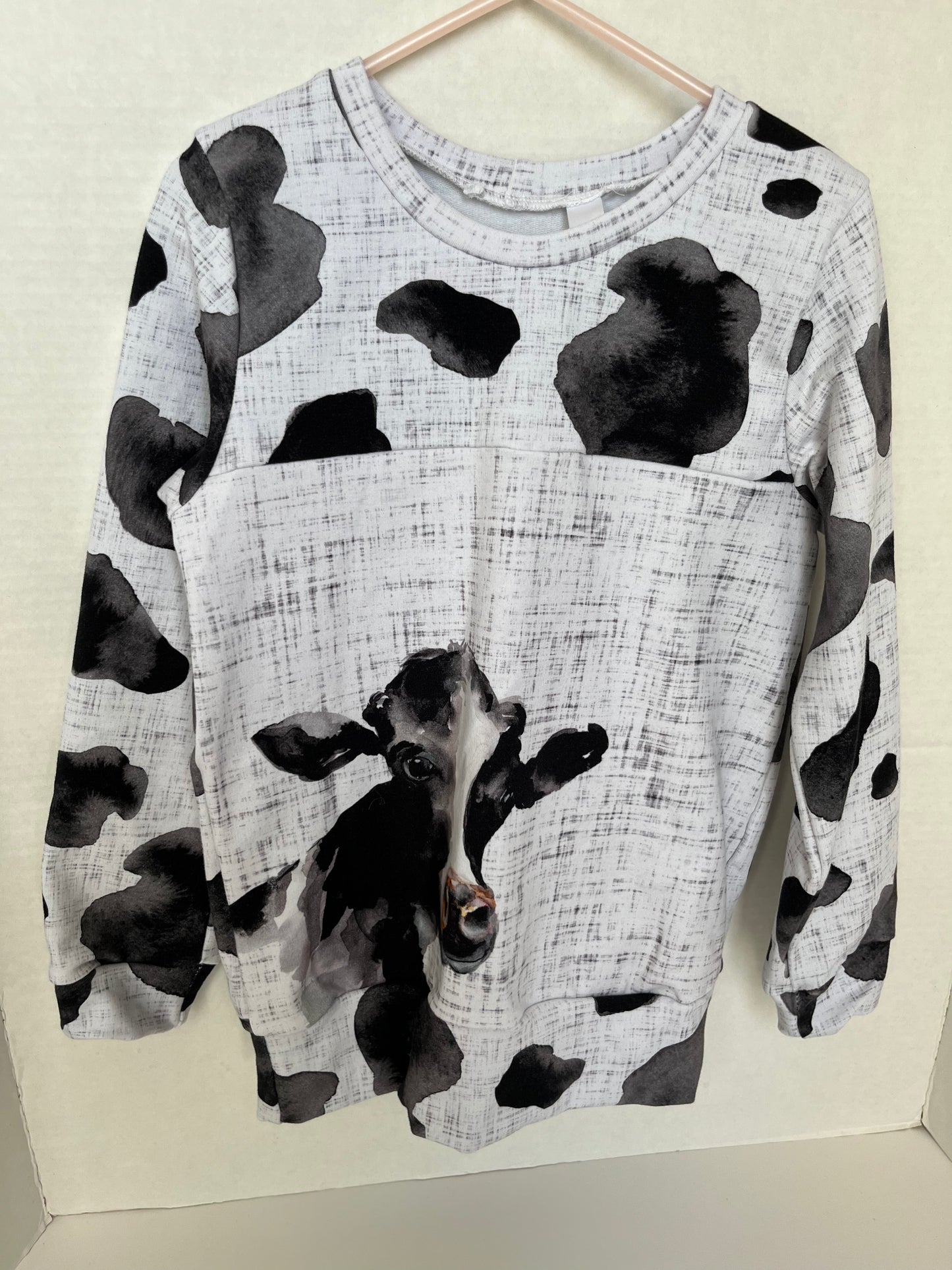 Child’s Watercolour Holstein Cow Long Sleeve shirt with waistband