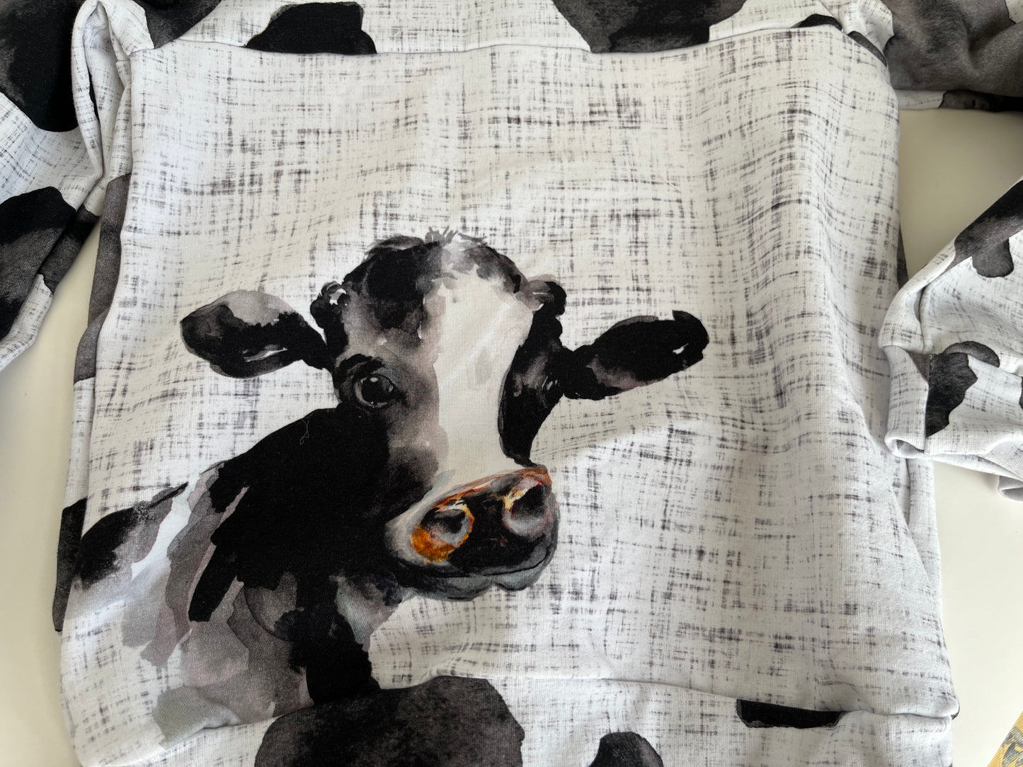 Child’s Watercolour Holstein Cow Long Sleeve shirt with waistband