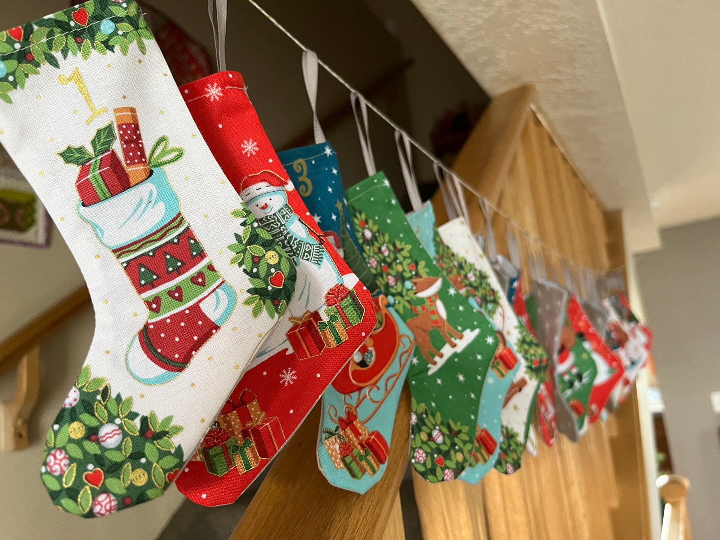 Advent Calendar Mini Stockings, Set of 24, Christmas Countdown