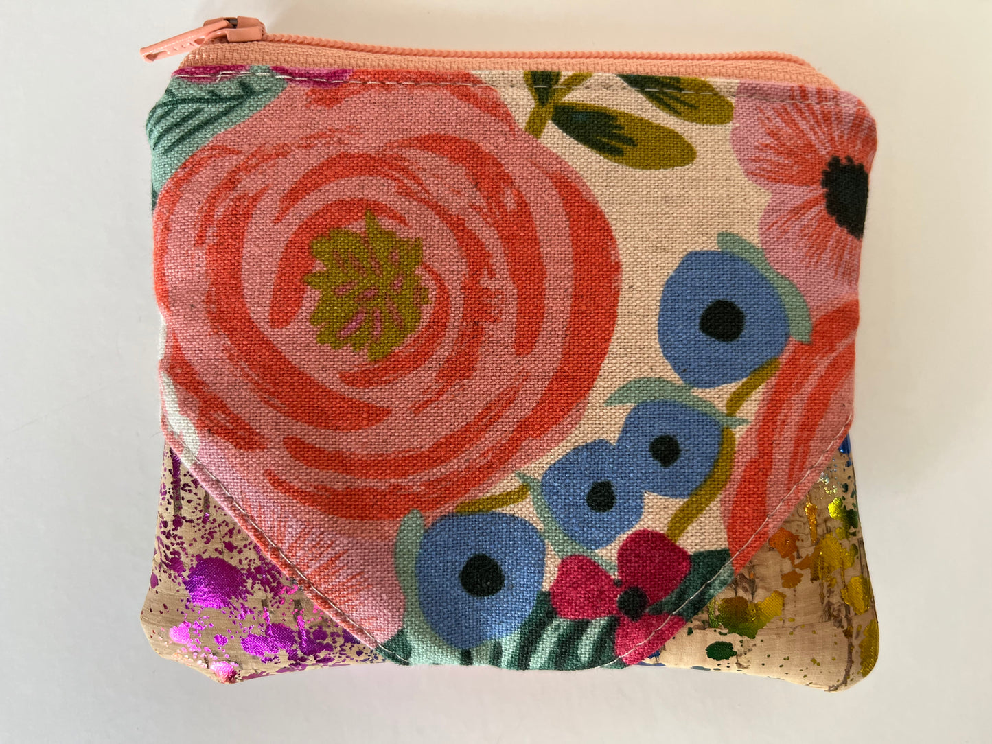 Coin Pouches, Rifle Paper Co Florals and Cork, Mini Zipper Pouches