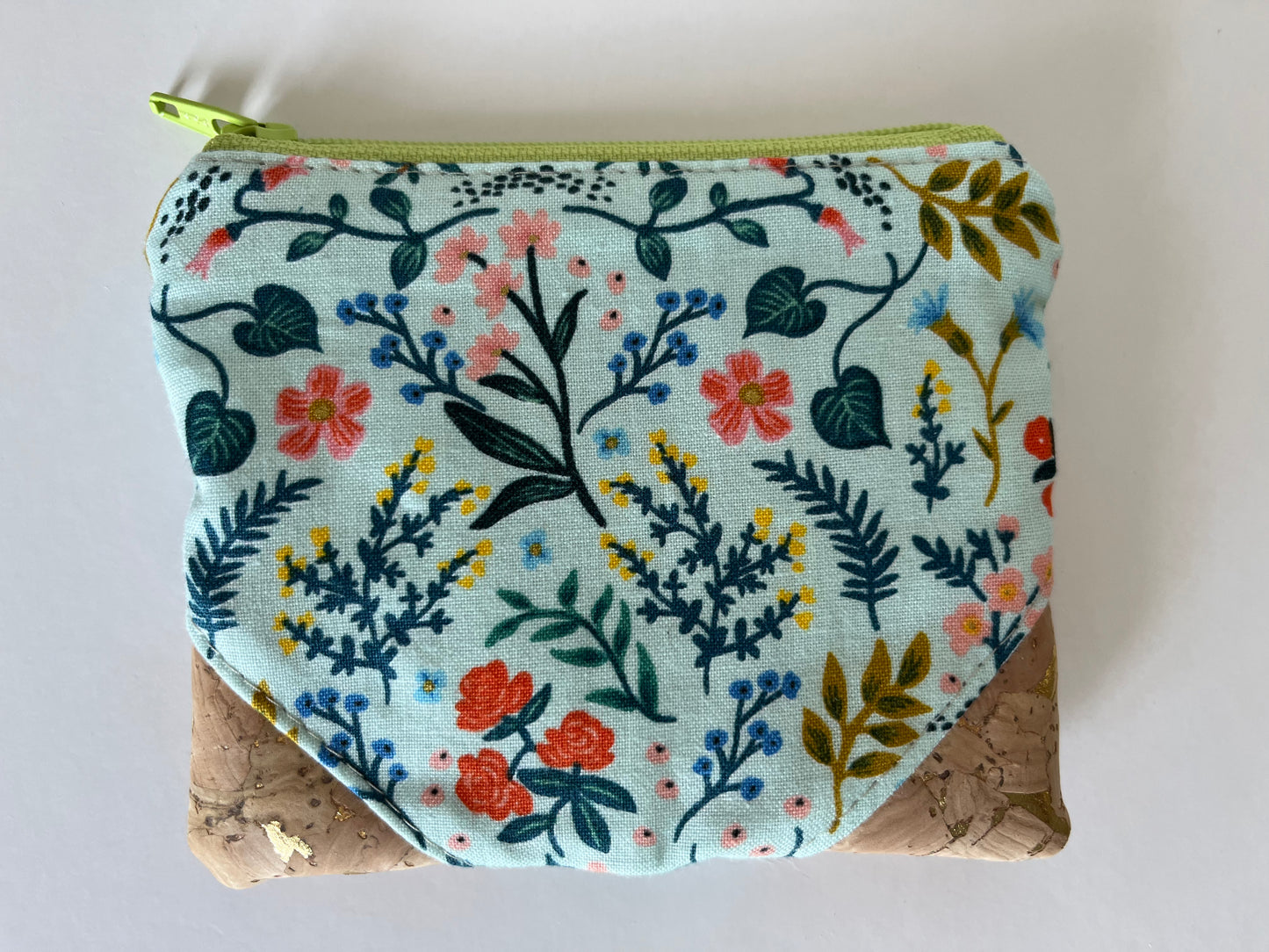 Coin Pouches, Rifle Paper Co Florals and Cork, Mini Zipper Pouches