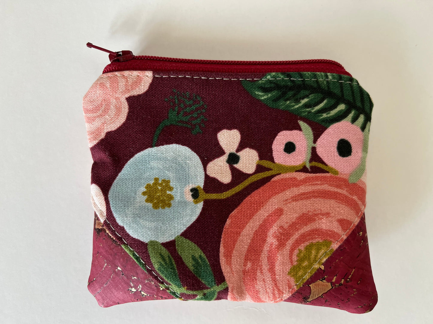 Coin Pouches, Rifle Paper Co Florals and Cork, Mini Zipper Pouches