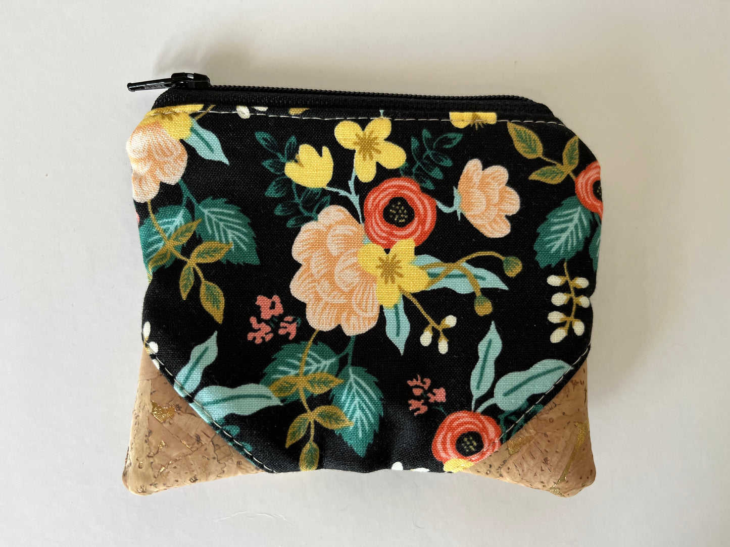 Coin Pouches, Rifle Paper Co Florals and Cork, Mini Zipper Pouches